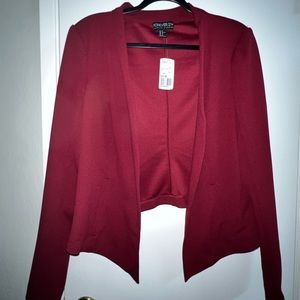 NWT Forever 21+ Blazer 2X Burgundy/Wine